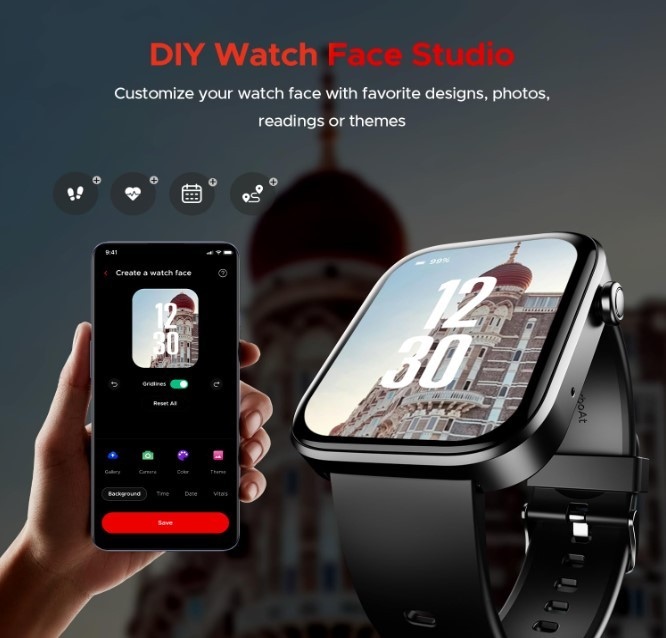 BoAt Storm Call 3 w/TBT Navigation, Daily Activity Tracker, DIY Watch Face Studio,700+ Active Modes, 1.83" (4.6 cm) HD Display Fitness Smart Watch for Men & Women (Active Black)