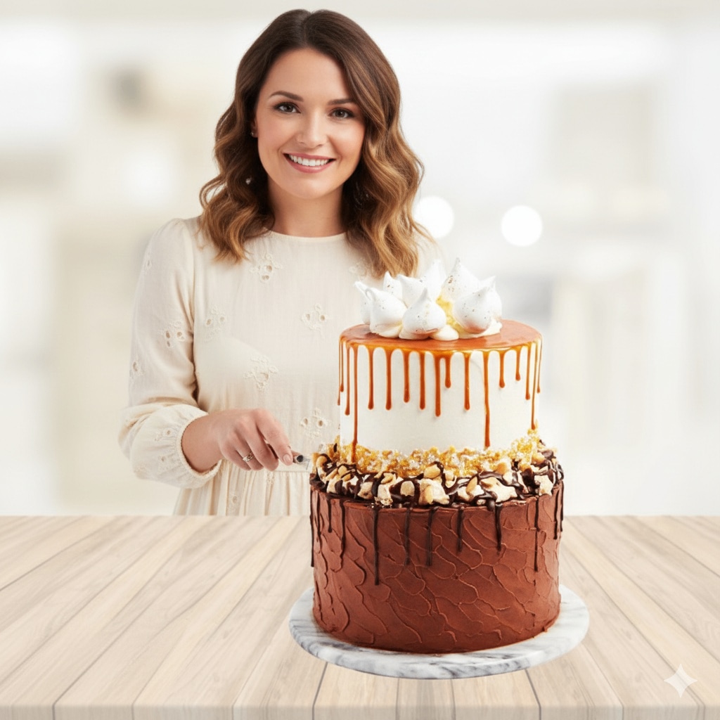 Caramel Popcorn  Pineapple Cake