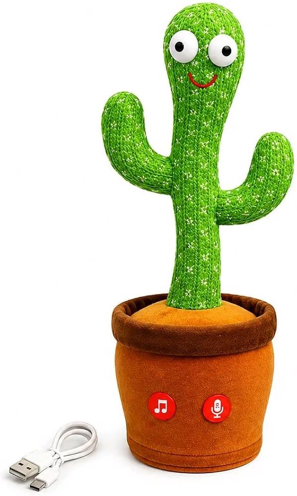 Dancing Cactus Toy with Singing, LED Lights & Voice Repeat