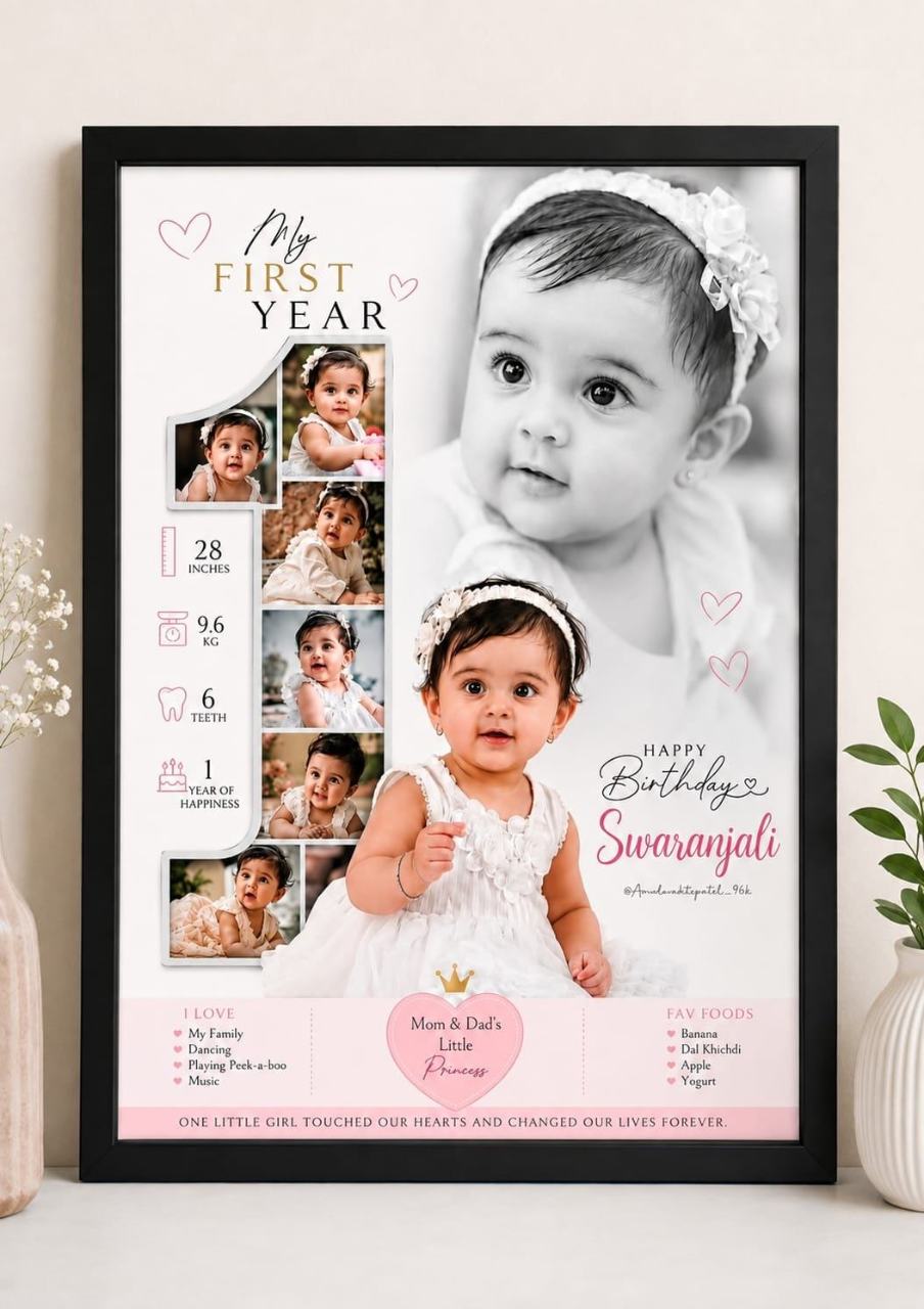 First Birthday cute baby girl 
