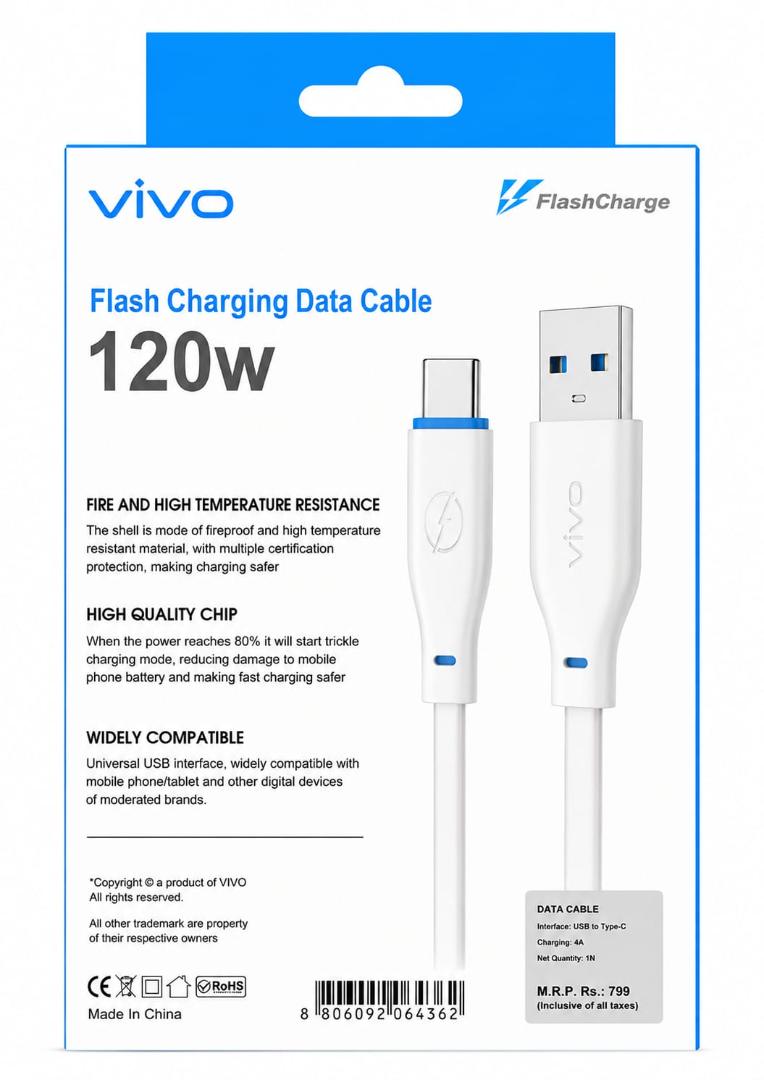 Flash Charging Data Cable 120W Warranty 6 month