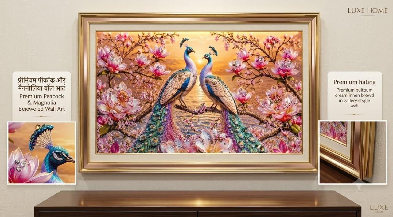 Glorious Peacock Duo (12×18 Size)