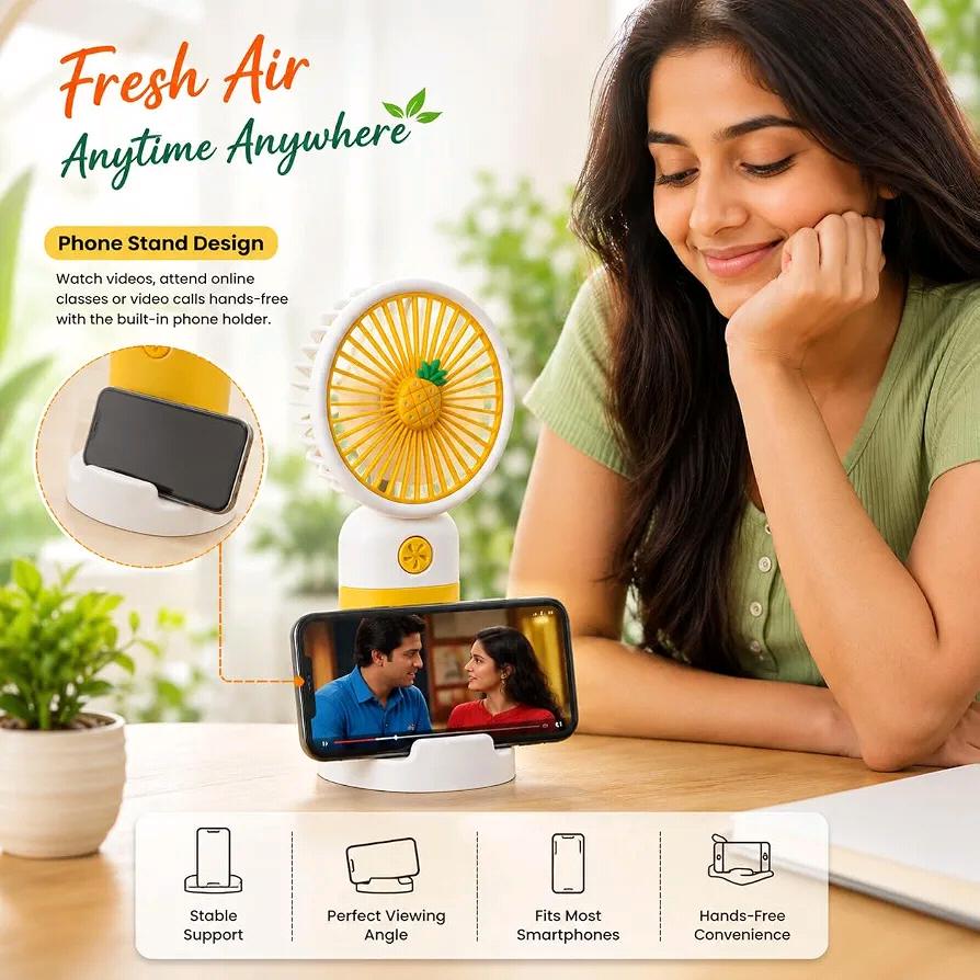 Portable Rechargeable Mini Fan with 3 Speed Modes
