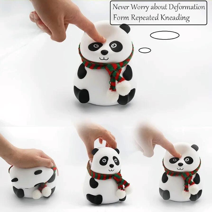 Panda Silicone Night Light for Kids, Soft Touch LED Bedside Lamp, USB Rechargeable Cute Panda Lamp for Baby Room & Bedroom 53% off