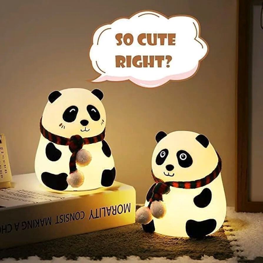 Panda Silicone Night Light for Kids, Soft Touch LED Bedside Lamp, USB Rechargeable Cute Panda Lamp for Baby Room & Bedroom 53% off
