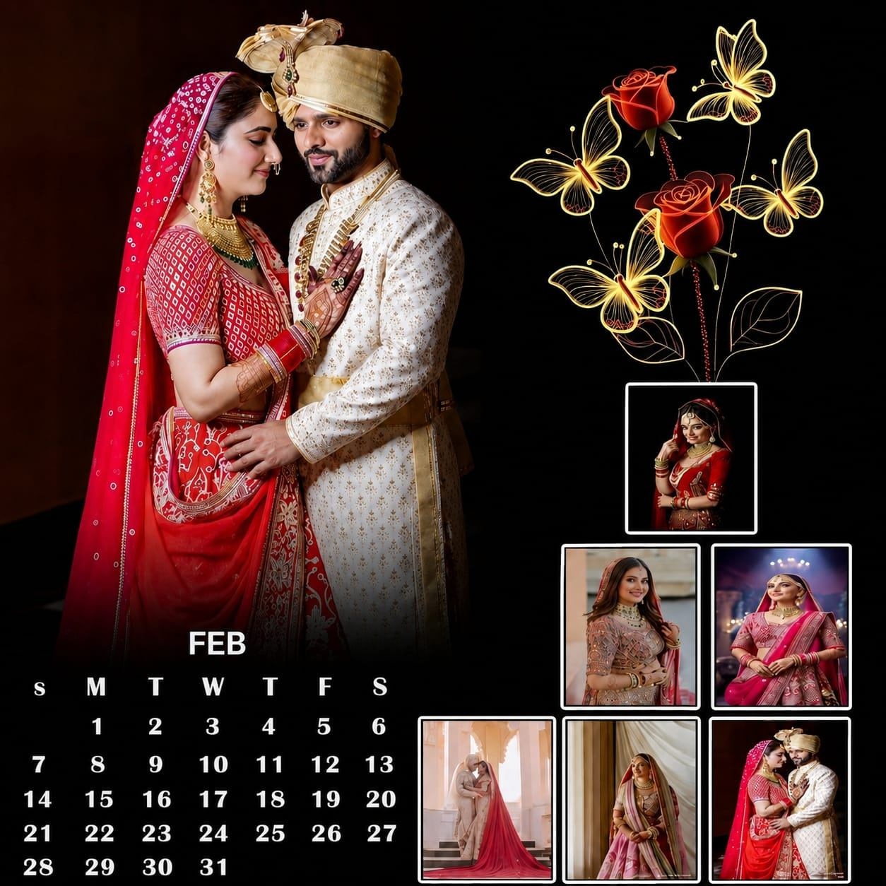 Personalized Wedding Anniversary Calendar Photo Frame