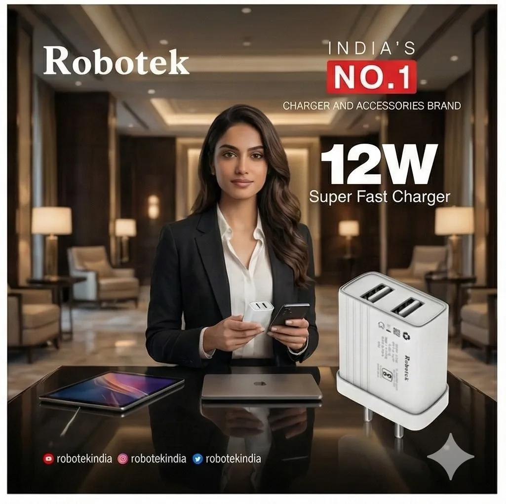 Robotek SC 224+ Charging Adapter And Cable Warranty 6Month