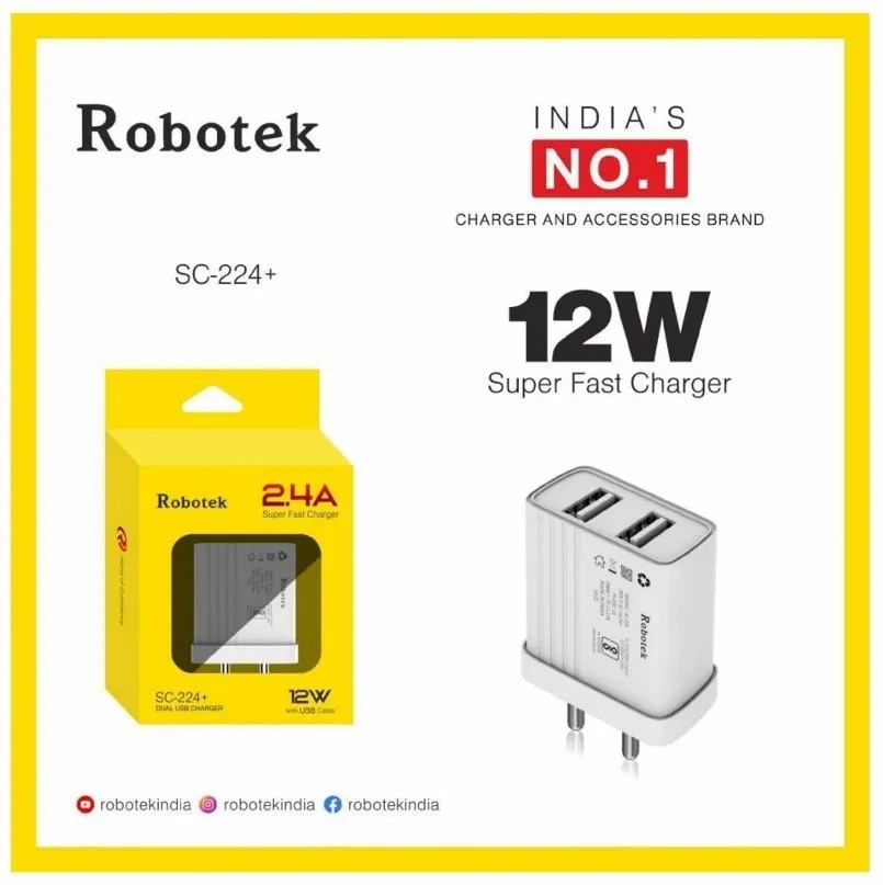 Robotek SC 224+ Charging Adapter And Cable Warranty 6Month