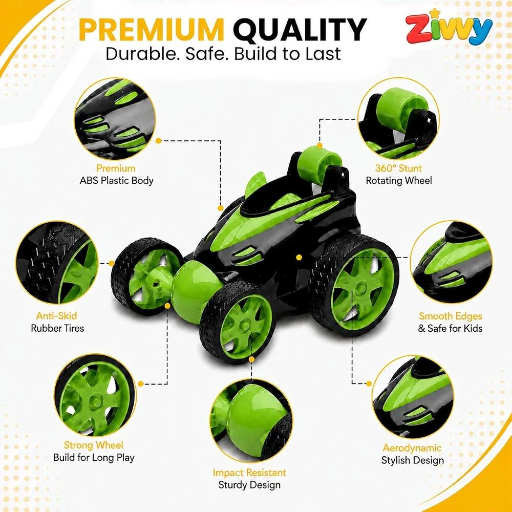 Rotating & Rolling Stunt Car Toy | Spin, Stunt, Flip Functions | Remote Control