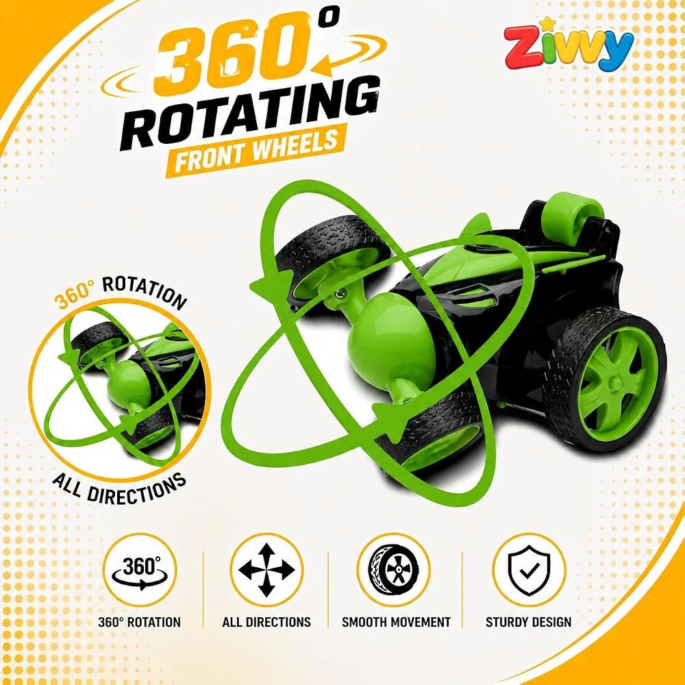 Rotating & Rolling Stunt Car Toy | Spin, Stunt, Flip Functions | Remote Control