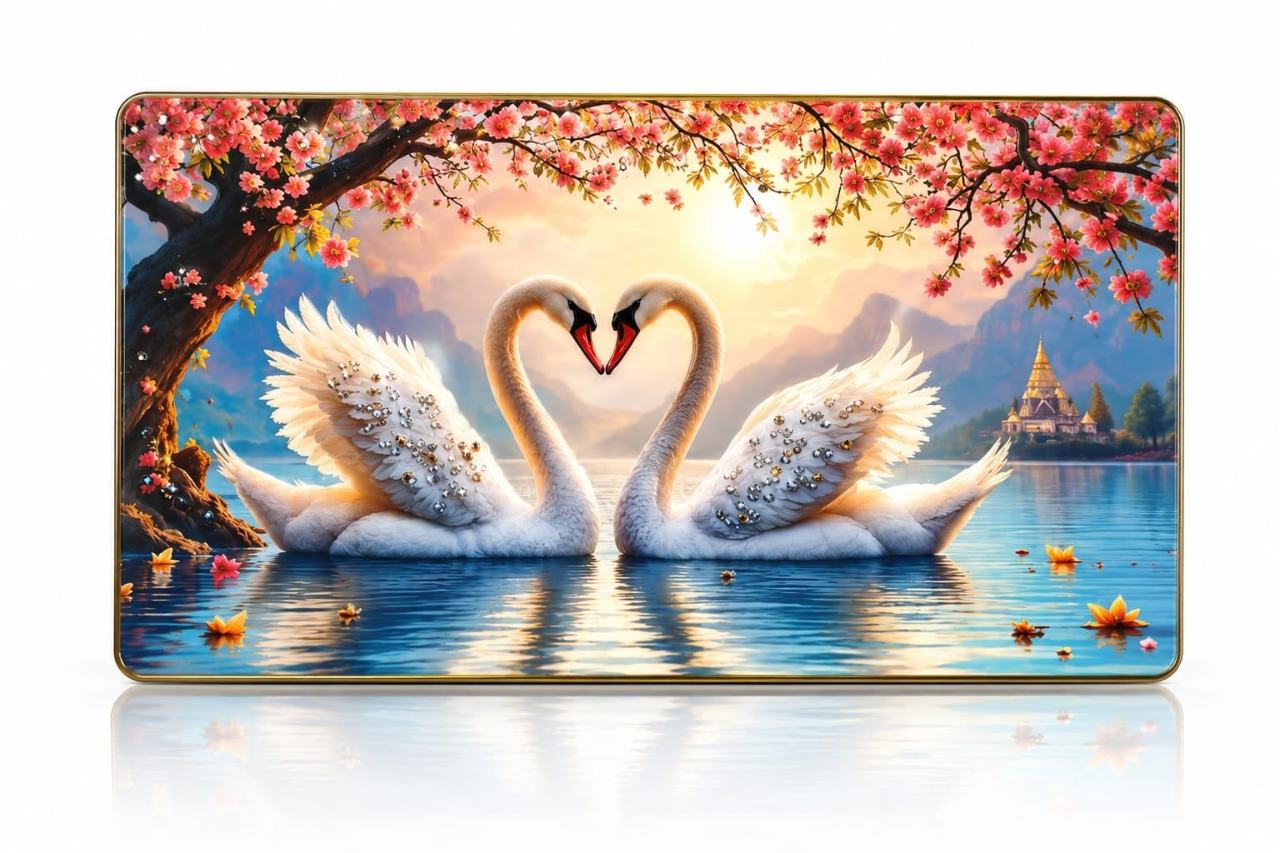 "Swan Couple", "Loving Swans"  (12×18 Size)