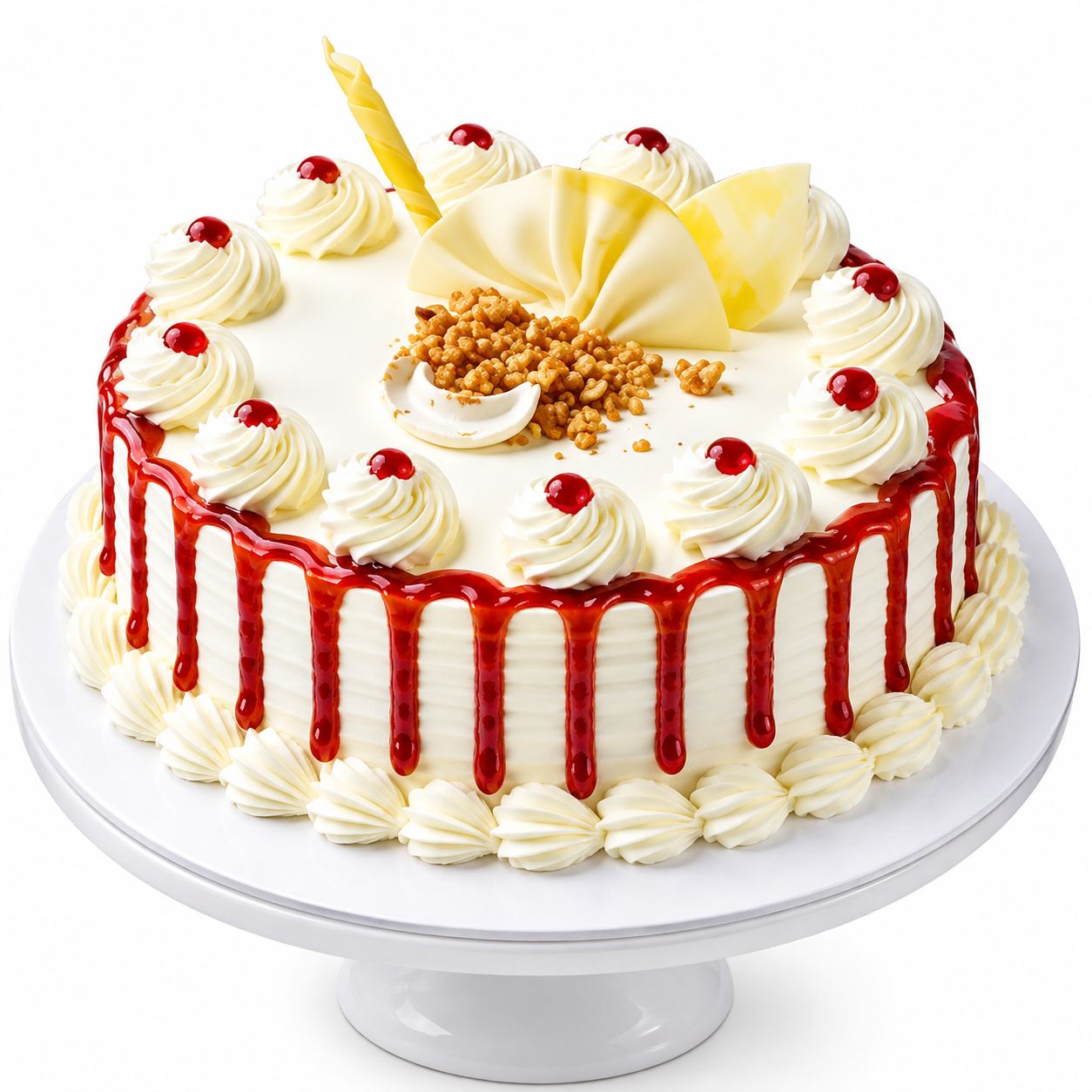   Vanilla Cherry Drip Cake – Premium Celebration Cake  